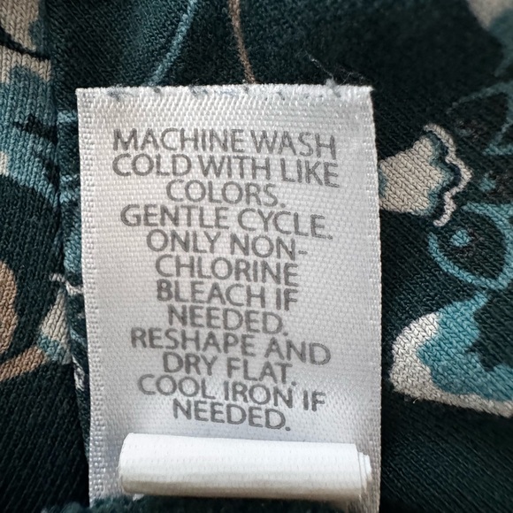 J. Jill Dark Green Floral Paisley A-line Tunic with 3/4 sleeves - Picture 8 of 9